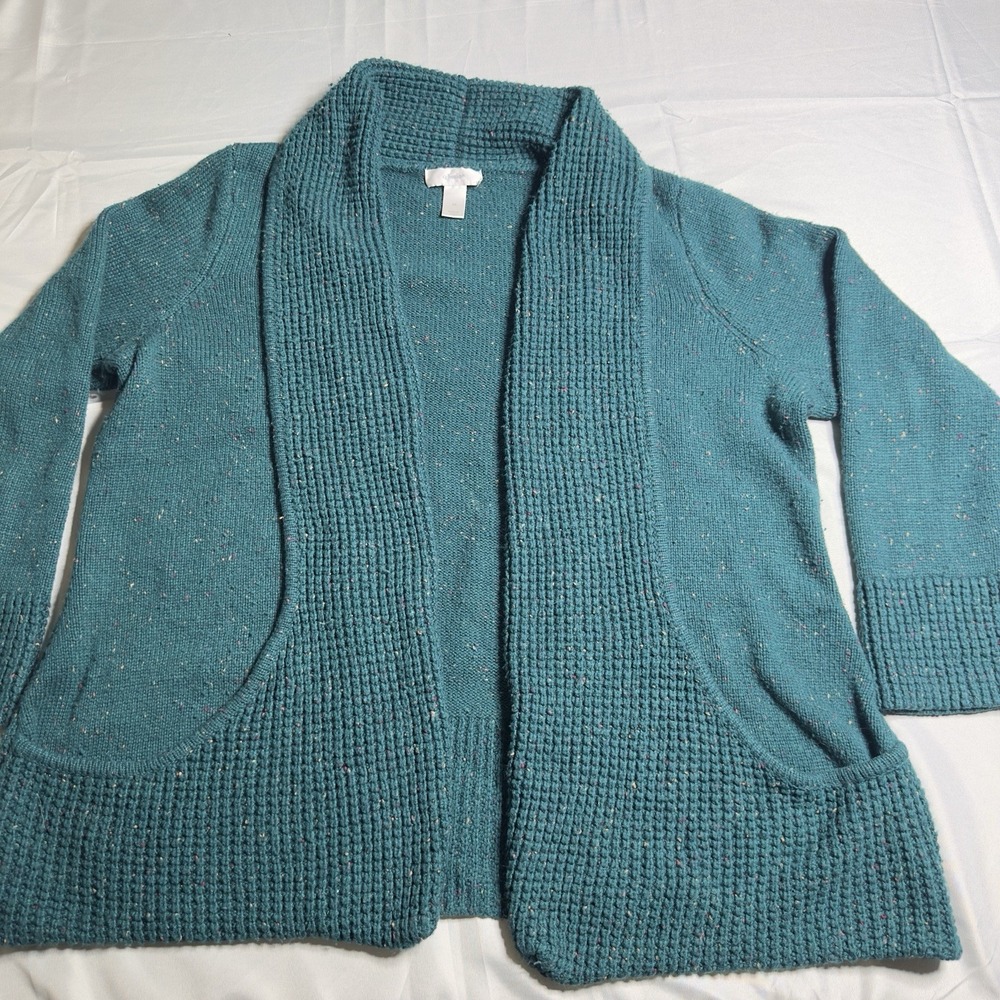 Waterfall Cardigan 2X Waffle Knit Green Cottage Dark Academia Cozy Gma Booktok‎